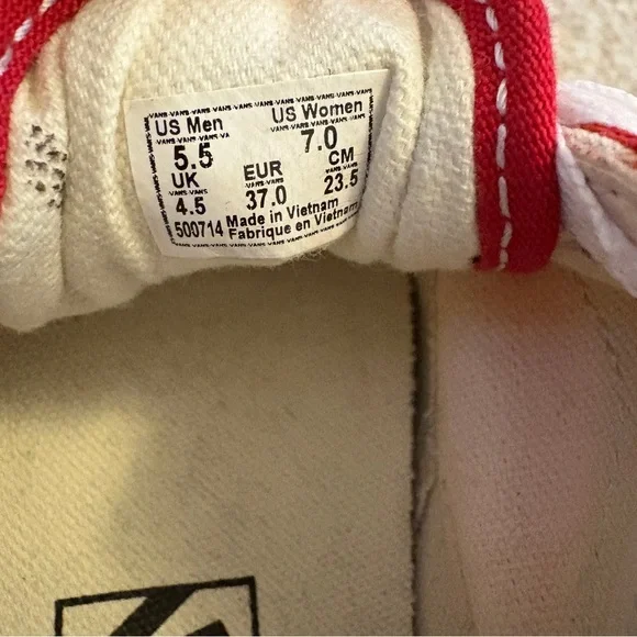 VANS Red and White Sneakers - Picture 11 of 11